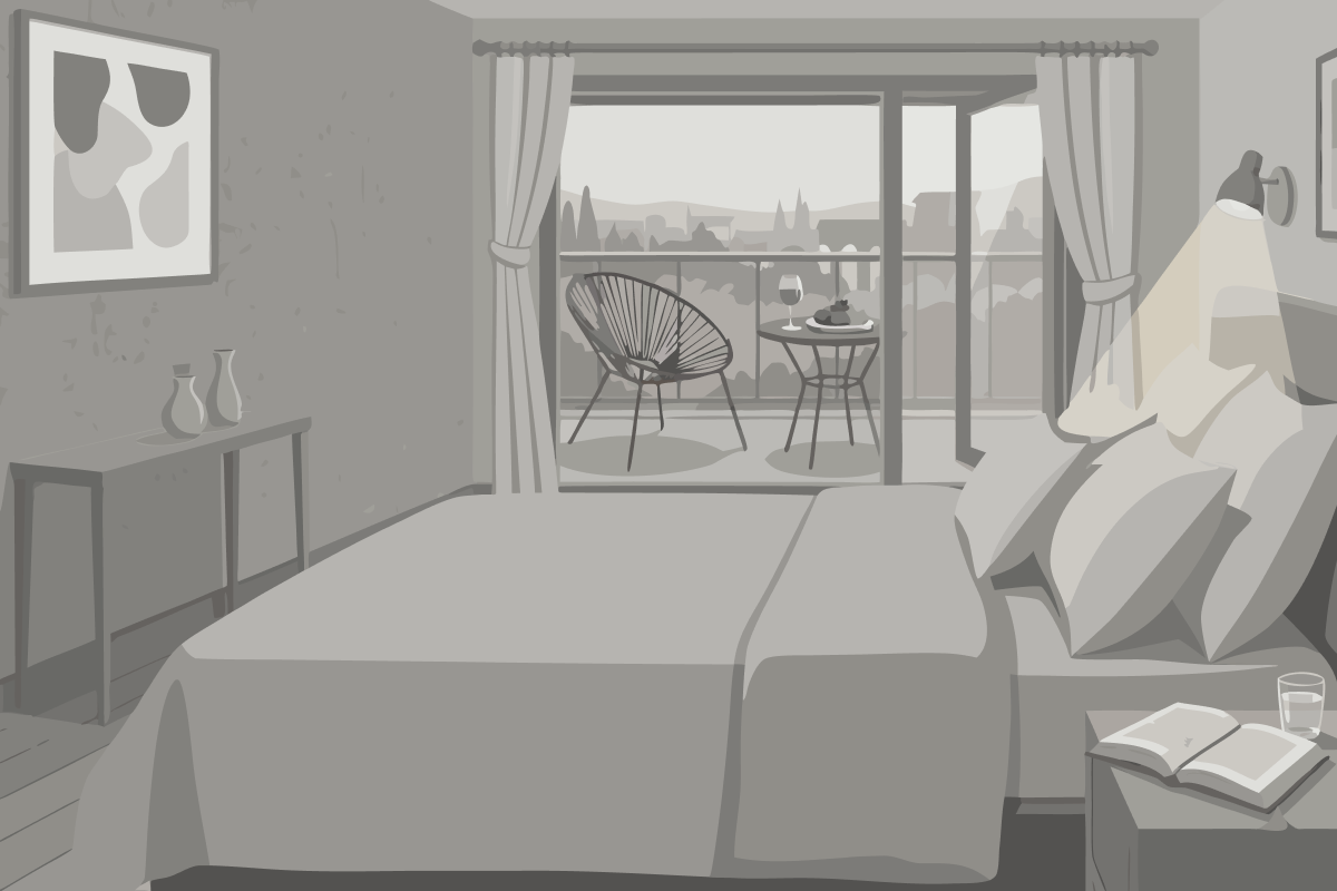 Doppel- oder Zweibettzimmer